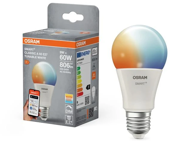 Osram Išmanioji LED lempa SMART WIFI, A60, 9W, E27, 806lm, TW