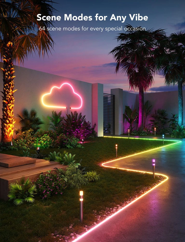 Govee H61A8 lauko neoninės LED juostelės, 10 m, su „Wi-Fi“, „Bluetooth“ ir RGBIC