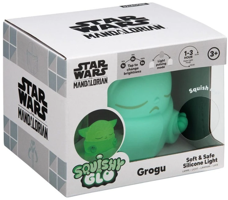Paladone Star Wars Grogu SquishyGlo silikoninė lempa (įkraunama) | 15 cm