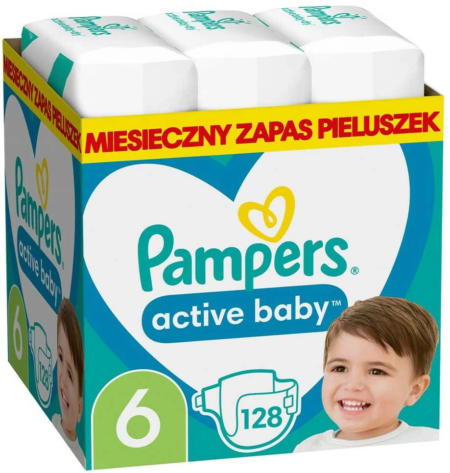 Sauskelnės Pampers Active Baby 6 Dydis, 13-18kg, 128vnt.