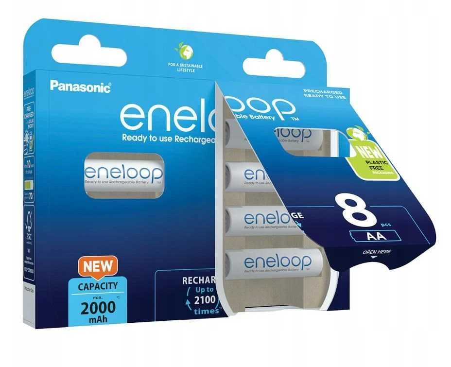 Įkraunamos baterijos PANASONIC ENELOOP AA 2000 mAh 8 vnt. (BK-3MCDE/8HH)