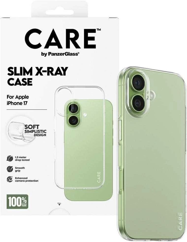 „Panzer Glass CARE by PanzerGlass“ madingas minkštas „X-Ray“ dėklas, skirtas „iPhone 17“ – permatomas