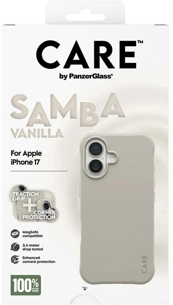 „Panzer Glass CARE by PanzerGlass“ madingas „Samba MagSafe“ dėklas, skirtas „iPhone 17“ – pilkas