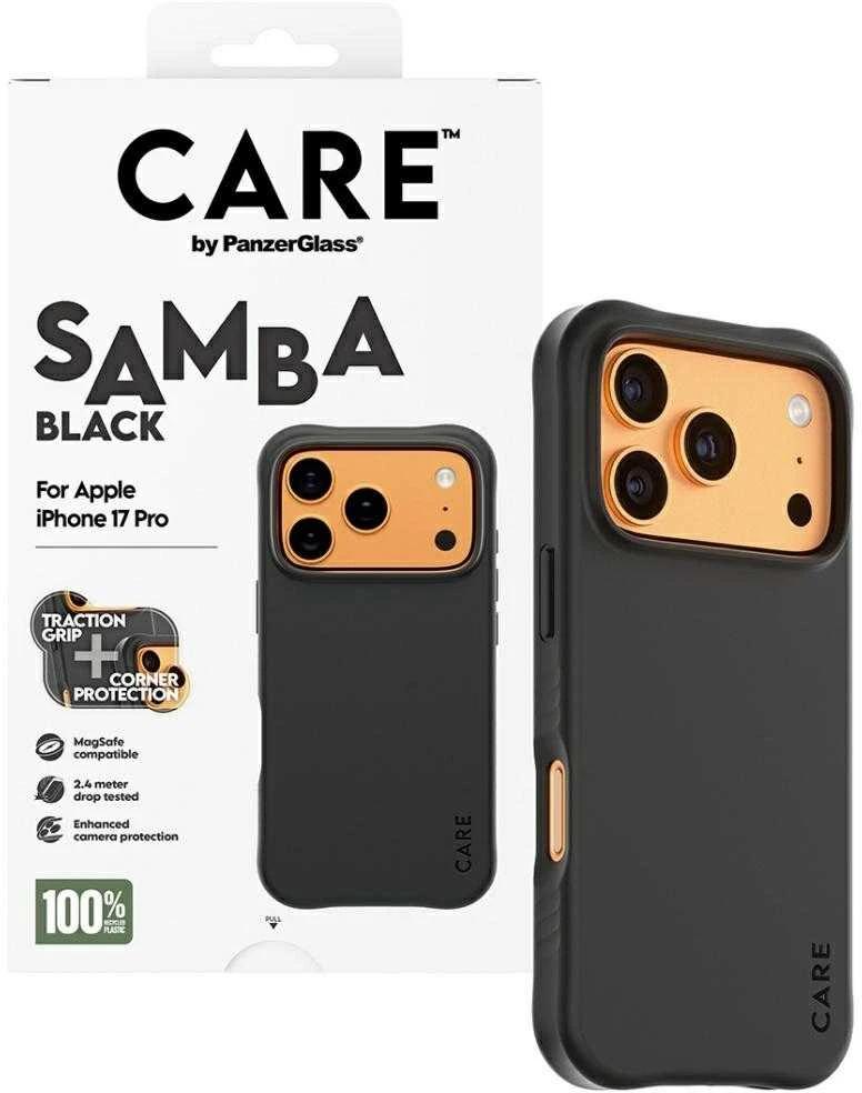 „Panzer Glass CARE“ iš „PanzerGlass“ madingas „Samba MagSafe iPhone 17 Pro“ juodas