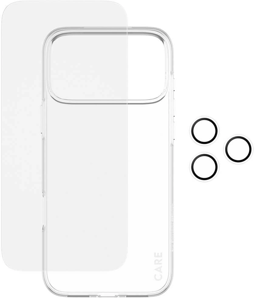 Panzer Glass „CARE by PanzerGlass“ madingas „Combo 3in1“ dėklas + stiklas + objektyvas, skirtas „iPhone 17 Pro Max“