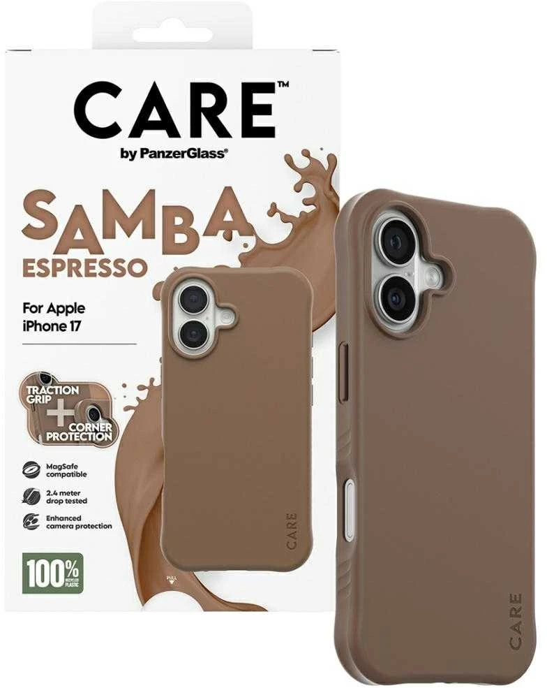 „Panzer Glass CARE by PanzerGlass“ madingas „Samba MagSafe“ dėklas, skirtas „iPhone 17“ – rudas