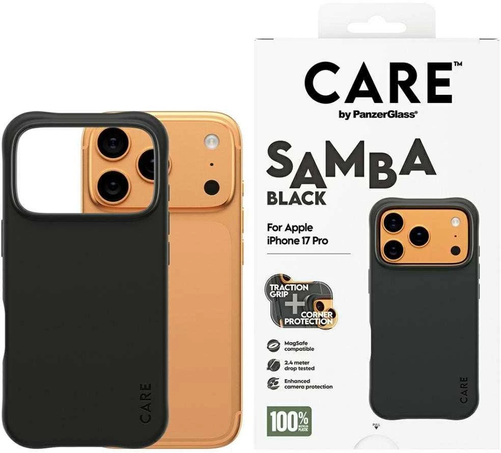 „Panzer Glass CARE“ iš „PanzerGlass“ madingas „Samba MagSafe iPhone 17 Pro“ juodas
