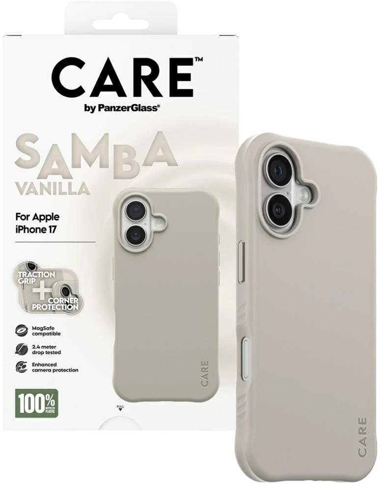 „Panzer Glass CARE by PanzerGlass“ madingas „Samba MagSafe“ dėklas, skirtas „iPhone 17“ – pilkas