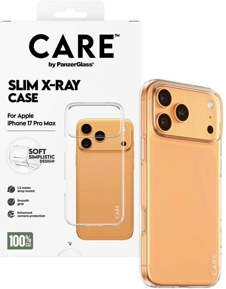 Panzer Glass „CARE by PanzerGlass“ madingas minkštas „X-Ray“ dėklas, skirtas „iPhone 17 Pro Max“ – permatomas