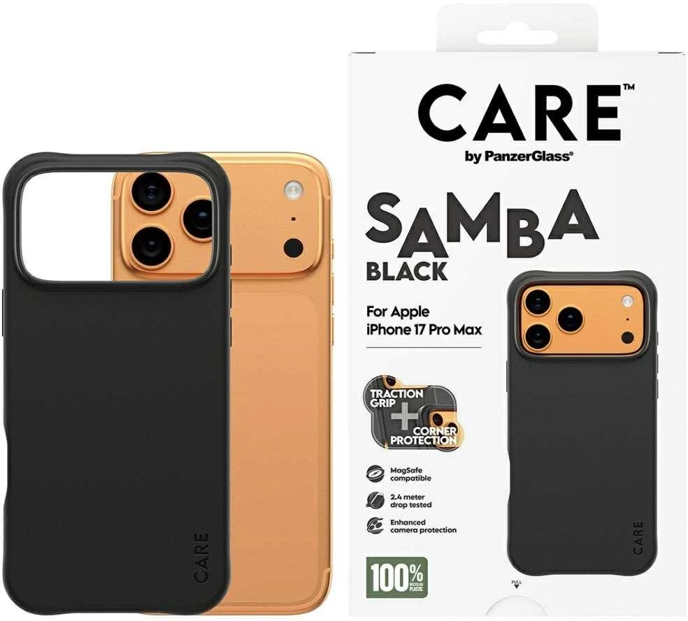 „Panzer Glass CARE by PanzerGlass“ madingas „Samba MagSafe“ dėklas, skirtas „iPhone 17 Pro Max“ – Juodas