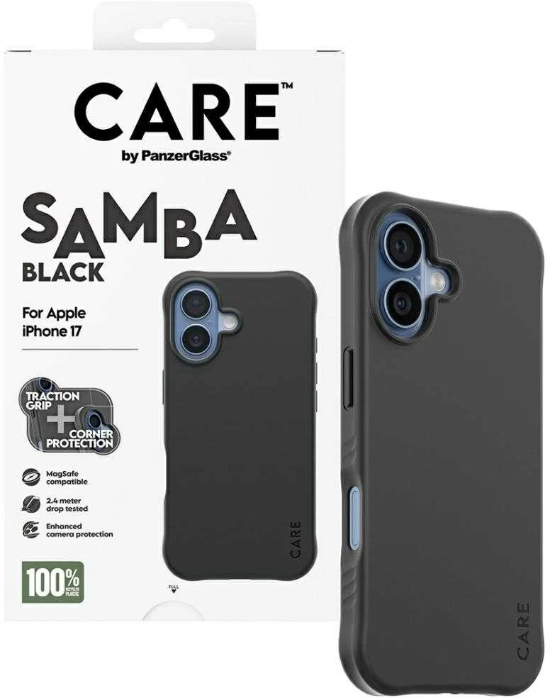 „Panzer Glass CARE by PanzerGlass“ madingas „Samba MagSafe“ dėklas, skirtas „iPhone 17“ – Juodas