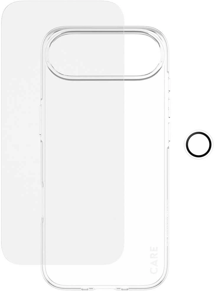 Panzer Glass „CARE by PanzerGlass“ madingas 3in1 apsauginis rinkinys: dėklas, stiklas ir objektyvas, skirtas „iPhone Air“