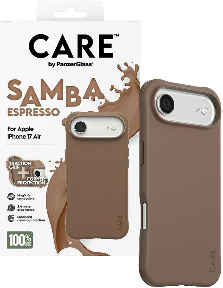 „Panzer Glass CARE by PanzerGlass“ madingas „Samba MagSafe“ dėklas, skirtas „iPhone Air“ – rudas
