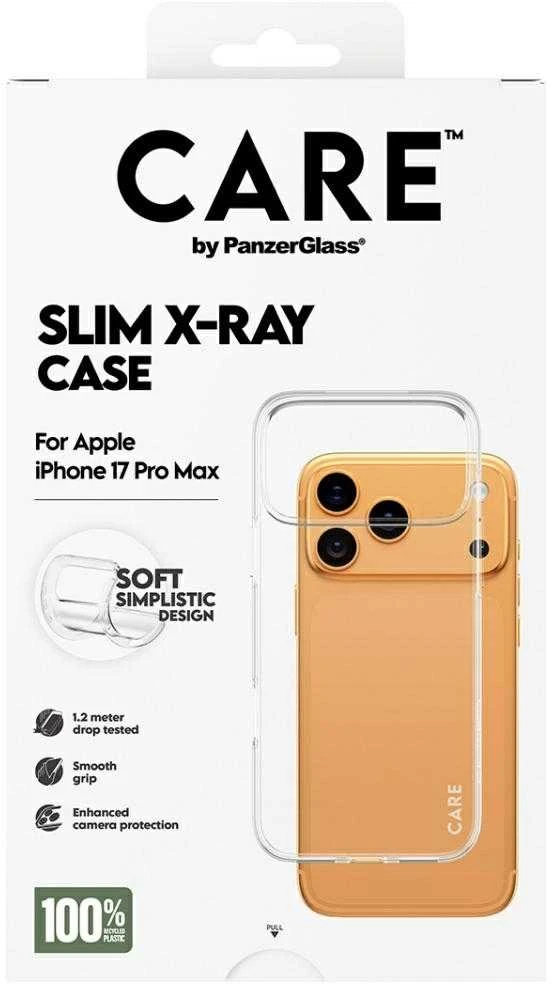 Panzer Glass „CARE by PanzerGlass“ madingas minkštas „X-Ray“ dėklas, skirtas „iPhone 17 Pro Max“ – permatomas