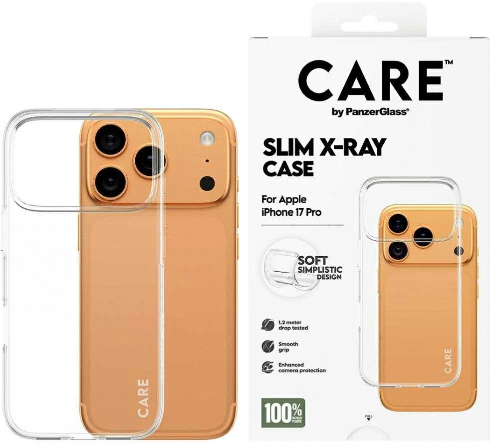 „Panzer Glass CARE by PanzerGlass“ madingas minkštas „X-Ray“ bazinis dėklas, skirtas „iPhone 17 Pro“ – permatomas