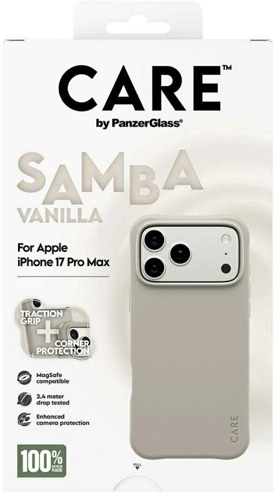 „Panzer Glass CARE by PanzerGlass“ madingas „Samba MagSafe“ dėklas, skirtas „iPhone 17 Pro Max“ – pilkas