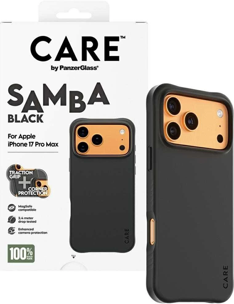 „Panzer Glass CARE by PanzerGlass“ madingas „Samba MagSafe“ dėklas, skirtas „iPhone 17 Pro Max“ – Juodas