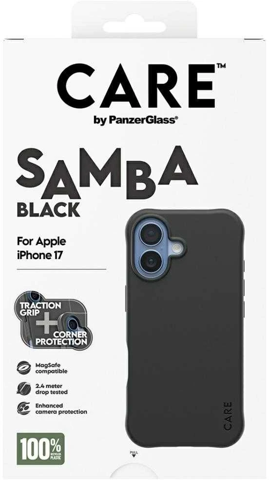 „Panzer Glass CARE by PanzerGlass“ madingas „Samba MagSafe“ dėklas, skirtas „iPhone 17“ – Juodas