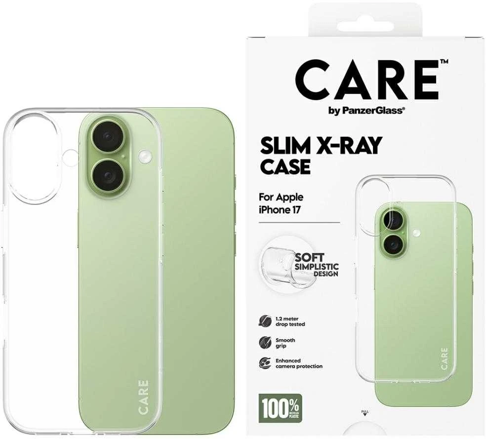 „Panzer Glass CARE by PanzerGlass“ madingas minkštas „X-Ray“ dėklas, skirtas „iPhone 17“ – permatomas