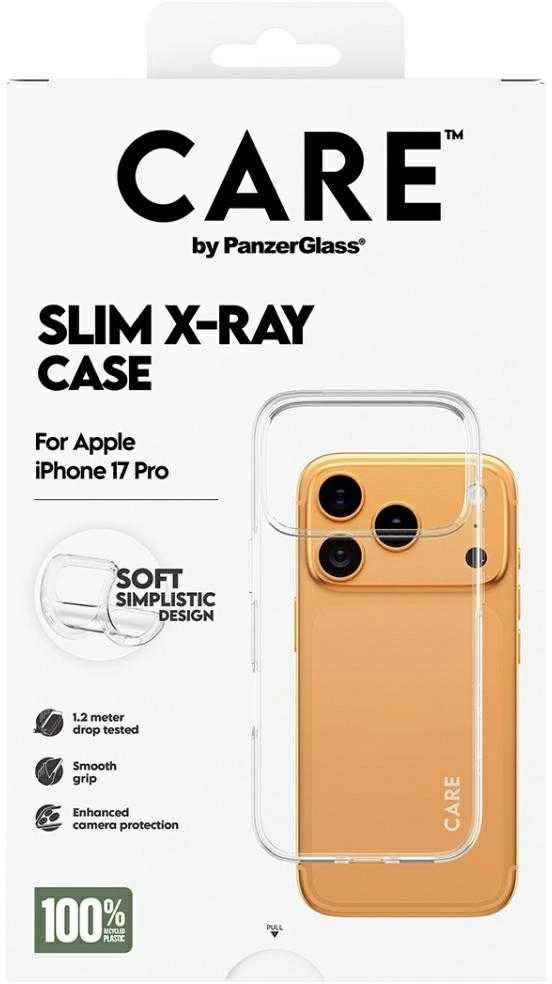 „Panzer Glass CARE by PanzerGlass“ madingas minkštas „X-Ray“ bazinis dėklas, skirtas „iPhone 17 Pro“ – permatomas
