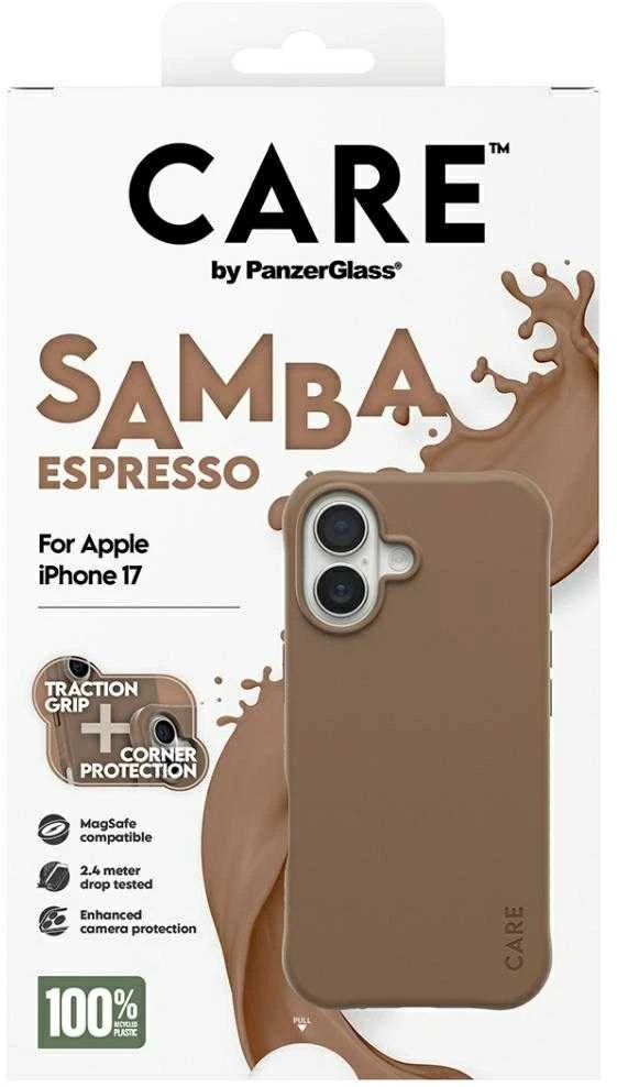 „Panzer Glass CARE by PanzerGlass“ madingas „Samba MagSafe“ dėklas, skirtas „iPhone 17“ – rudas