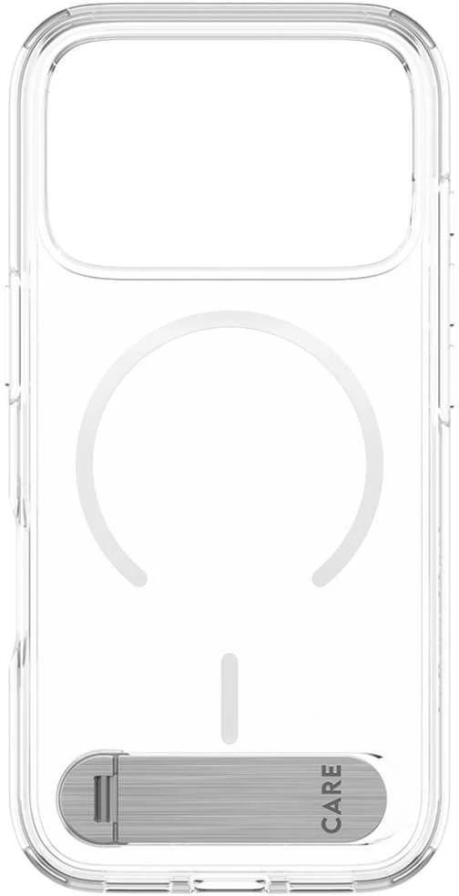 Panzer Glass „CARE by PanzerGlass“ apsauginis dėklas su atramėle „MagSafe“, skirtas „iPhone 17 Pro“ – skaidrus