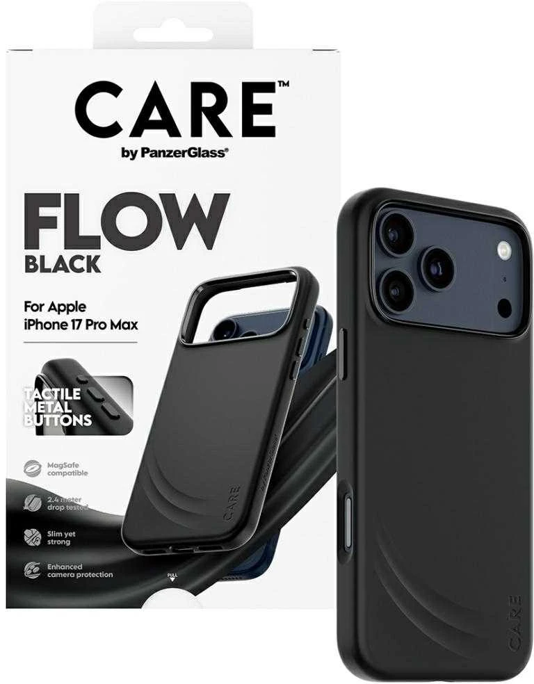 „Panzer Glass CARE by PanzerGlass“ su „FLOW MagSafe“ dėklu, skirtu „iPhone 17 Pro Max“ – Juodas
