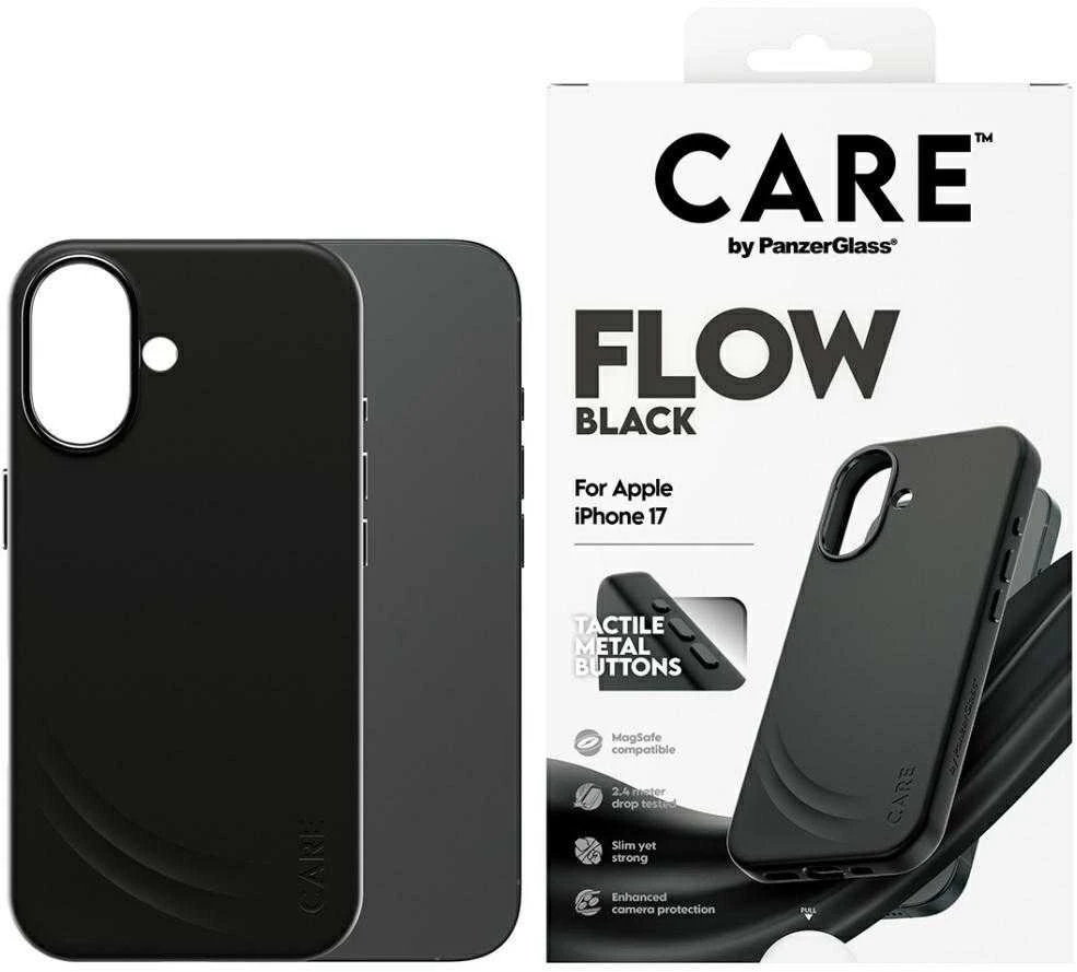 „Panzer Glass CARE by PanzerGlass“ su „FLOW MagSafe“ dėklu, skirtu „iPhone 17“ – Juodas
