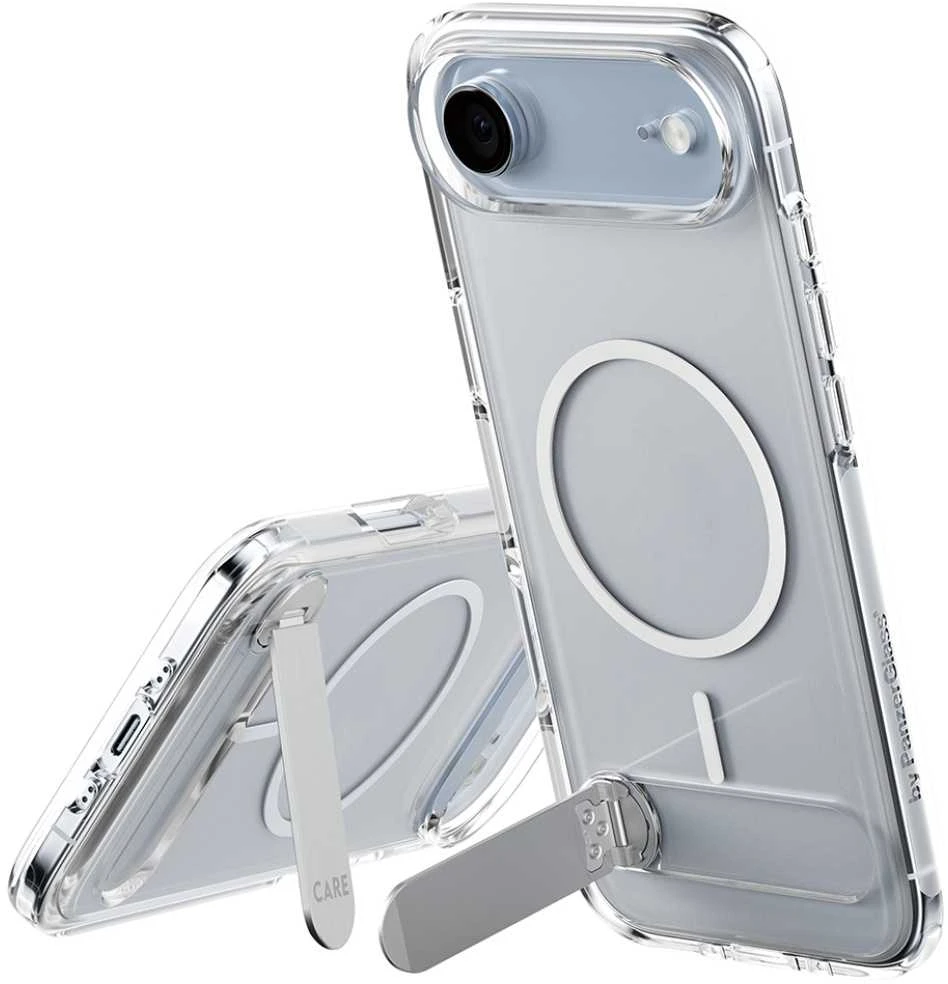 „Panzer Glass CARE by PanzerGlass“ apsauginis dėklas su atramėle „MagSafe“, skirtas „iPhone Air“ – skaidrus