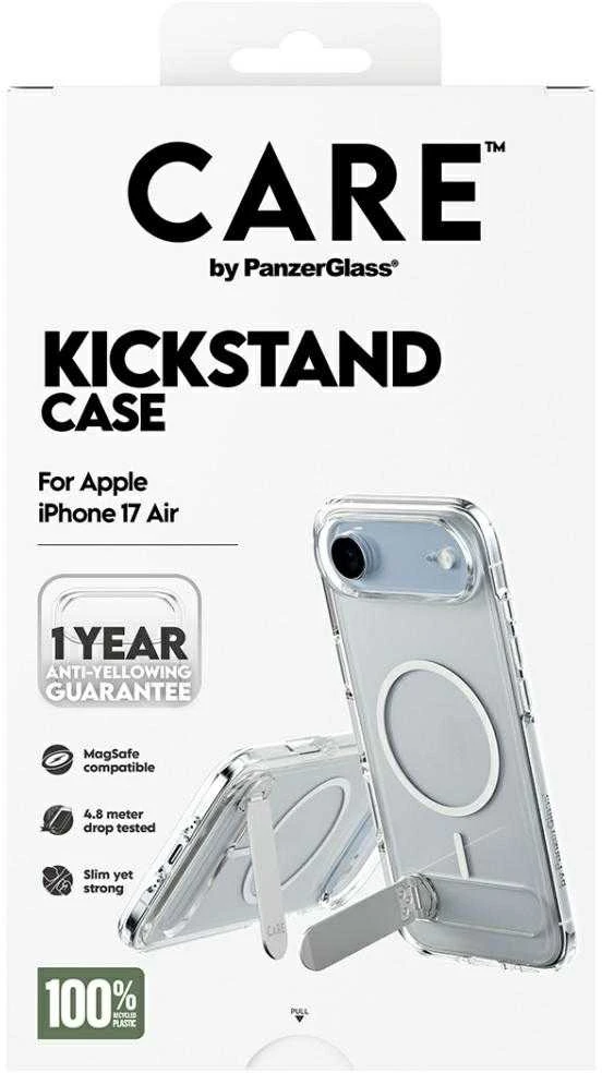 „Panzer Glass CARE by PanzerGlass“ apsauginis dėklas su atramėle „MagSafe“, skirtas „iPhone Air“ – skaidrus
