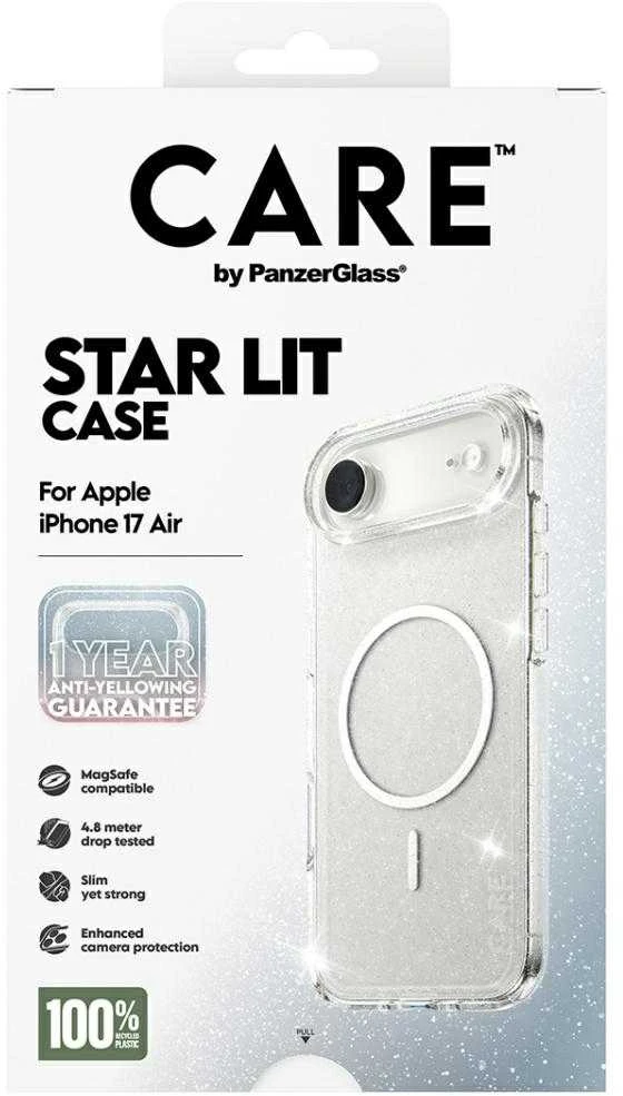 „Panzer Glass CARE by PanzerGlass“ flagmaninis „Urban Explorer“ dėklas su „Baltas MagSafe“, skirtas „iPhone Air“ – skaidrūs blizgučiai