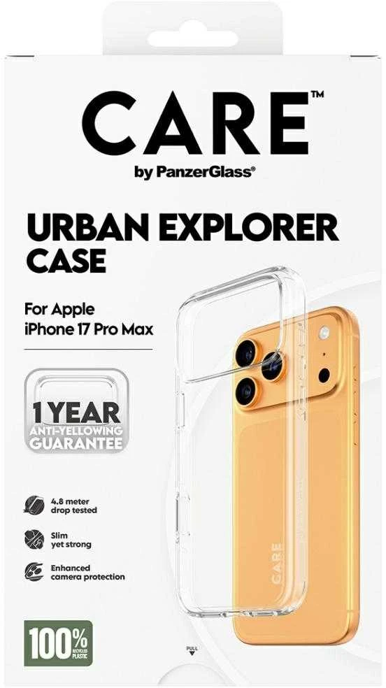 „Panzer Glass CARE by PanzerGlass Flagship Urban Explorer“ dėklas su skaidriu rėmeliu, skirtas „iPhone 17 Pro Max“ – permatomas
