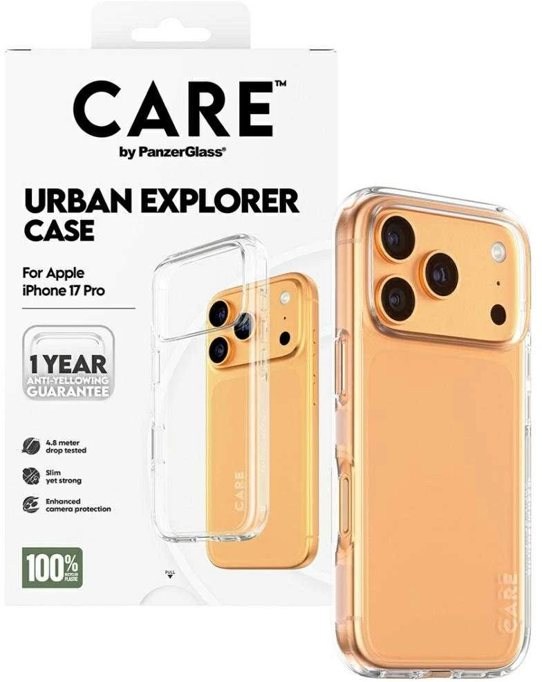 „Panzer Glass CARE by PanzerGlass Flagship Urban Explorer“ dėklas su skaidriu rėmeliu, skirtas „iPhone 17 Pro“ – permatomas