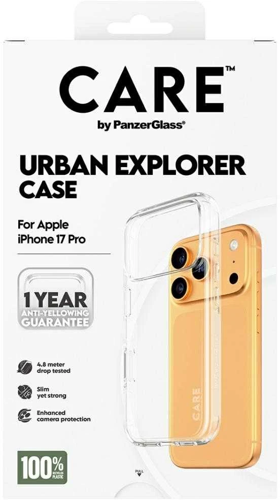 „Panzer Glass CARE by PanzerGlass Flagship Urban Explorer“ dėklas su skaidriu rėmeliu, skirtas „iPhone 17 Pro“ – permatomas