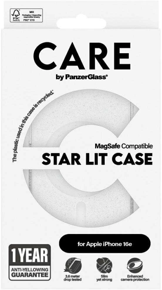 Panzer Glass CARE by PanzerGlass Flagship Urban Combat StarLight Baltas MagSafe iPhone 16e dėklas telefonui skaidrus