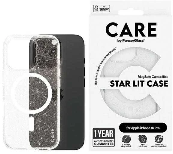 Panzer Glass CARE by PanzerGlass Flagship Star Lit Apple iPhone 16 Pro 6.3" dėklas telefonui baltos spalvos/dėklas telefonui baltos spalvos MagSafe 1342