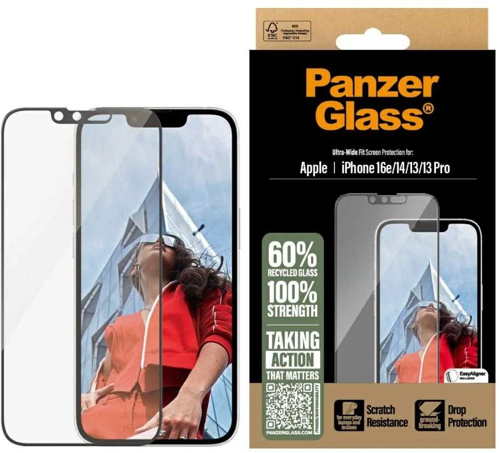 Panzer Glass Apsauginis stiklas PanzerGlass Ultra-Wide sikrtas Apple iPhone 16e/14/13/13 Pro