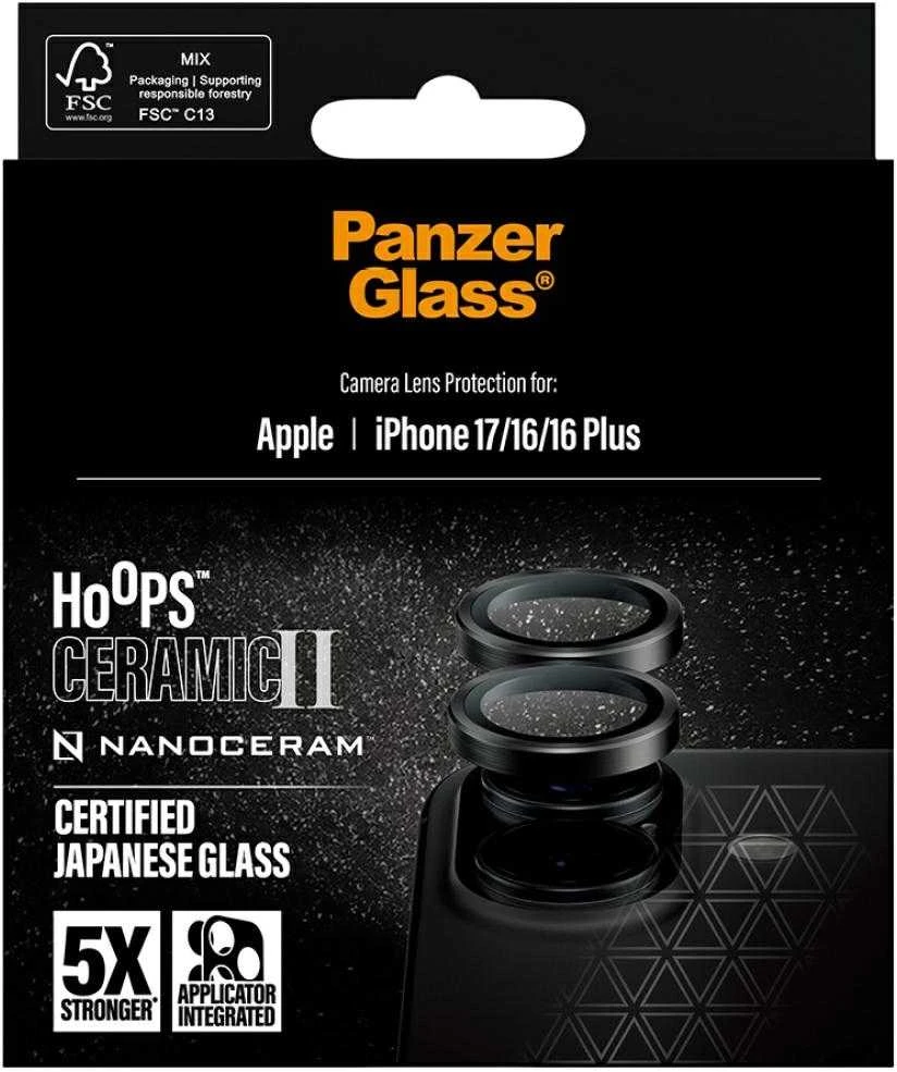 Panzer Glass „PanzerGlass Hoops Ceramic II“ grūdinto stiklo ekrano apsauga, skirta „iPhone 16 / 16 Plus / 17“