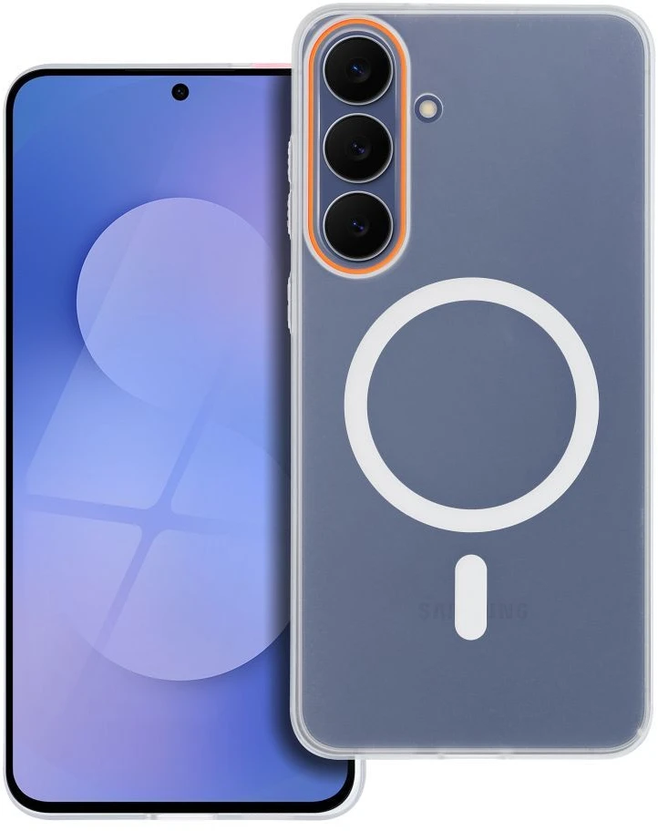 OEM dėklas, skirtas Honor 600 / 600 PRO Go, oranžinis, suderinamas su MagSafe, skaidrus