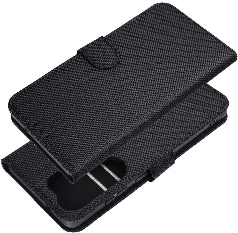 Dėklas Oem Flip case for Motorola G37 POWER 4Card RFID anti-theft tech fabric juodas