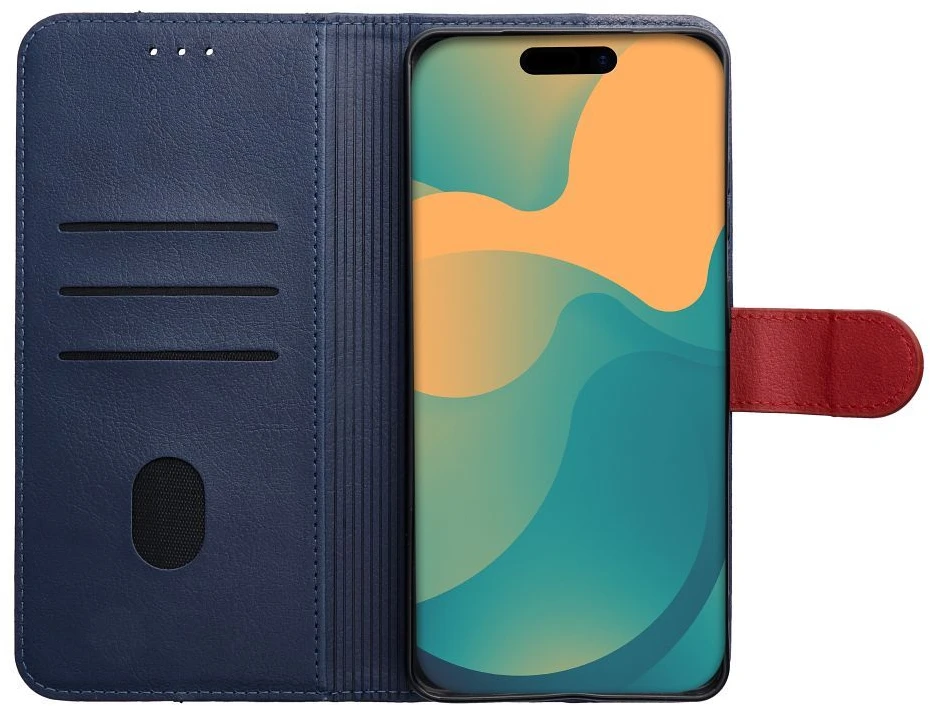 Dėklas Oem Flip case for Motorola G57 POWER Split Book navy and red