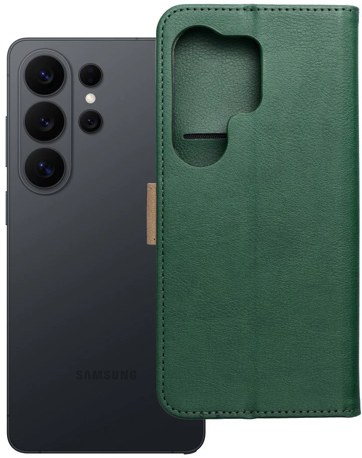 Dėklas Oem Flip case for Motorola G57 POWER Split Book žalias and auksinis