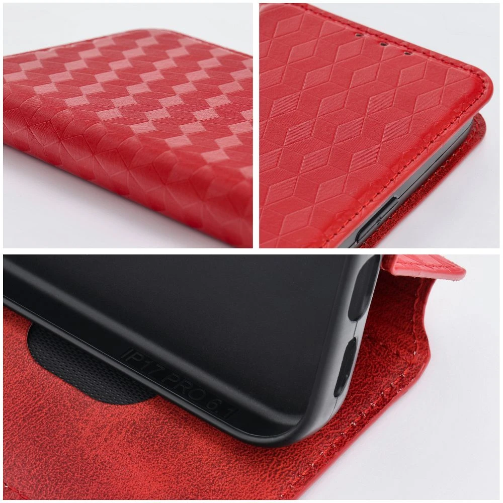 Oem Atverčiamas dėklas, skirtas Motorola G57 POWER Cubic Book, raudonas