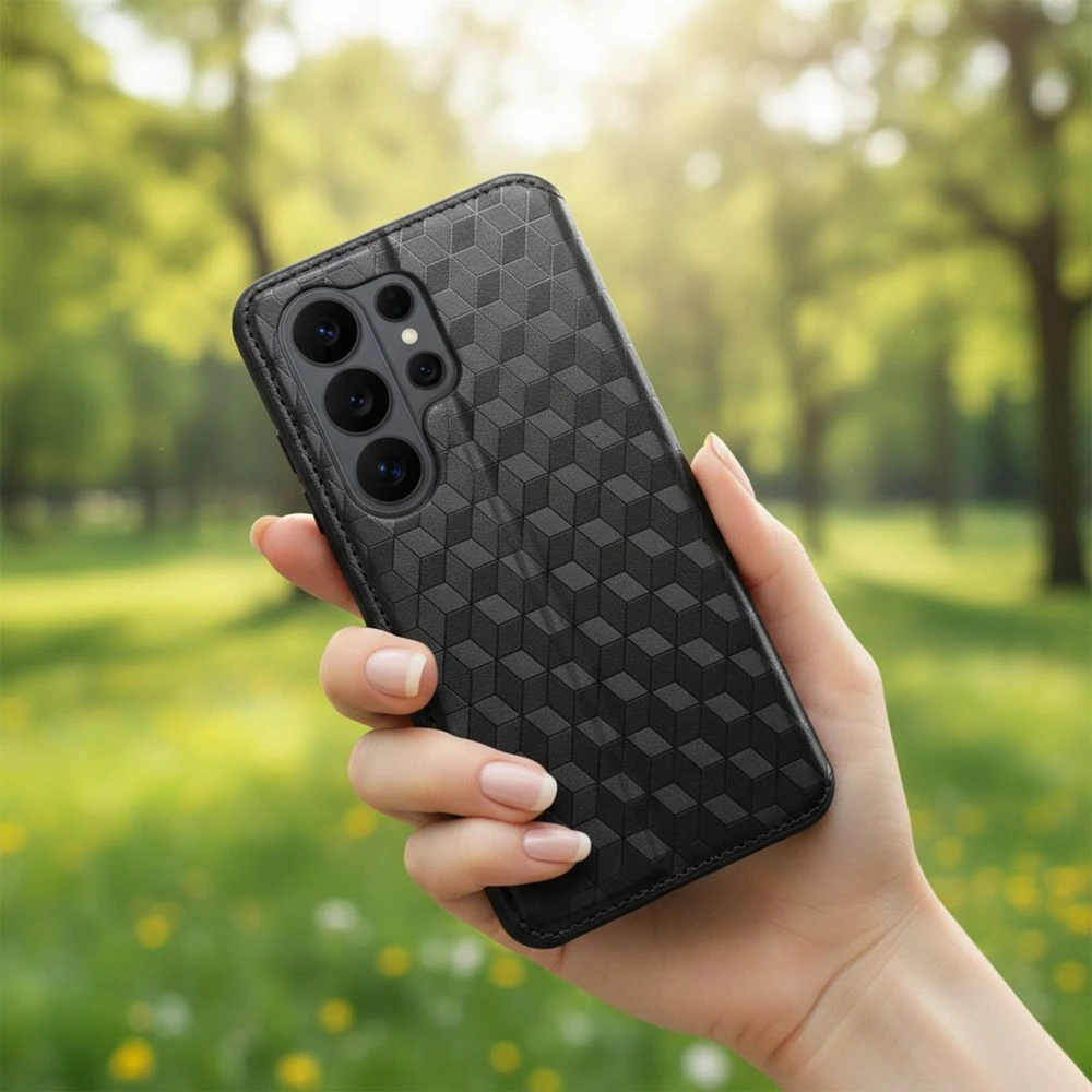 Oem Atverčiamas dėklas, skirtas Motorola G57 POWER Cubic Book, juodas