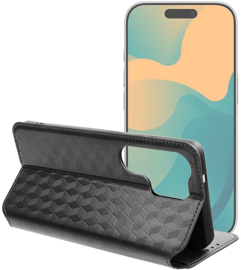 Oem Atverčiamas dėklas, skirtas Motorola G57 POWER Cubic Book, juodas