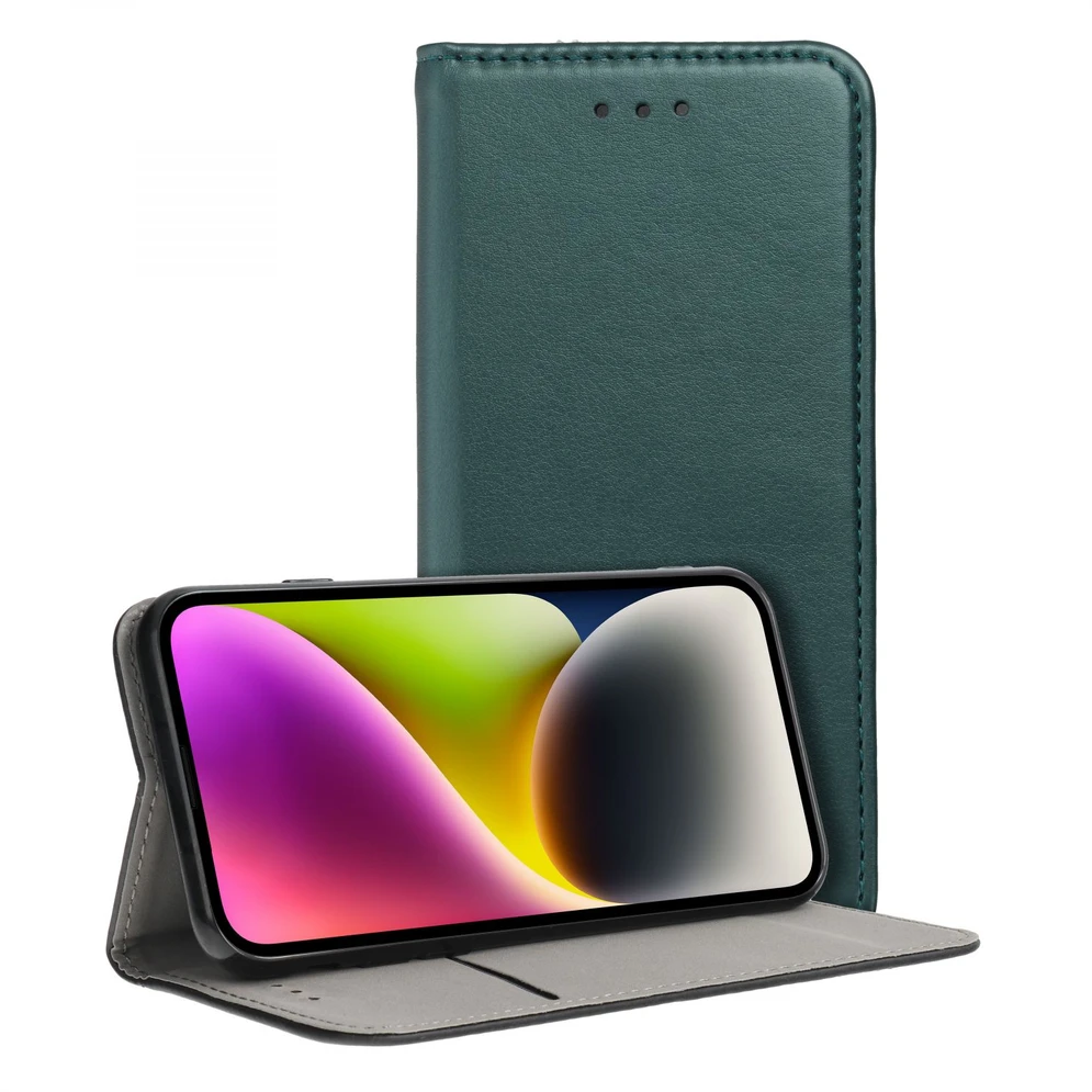 Dėklas Oem Flip case for Oppo Reno 16 PRO 5G Smart Magneto dark žalias