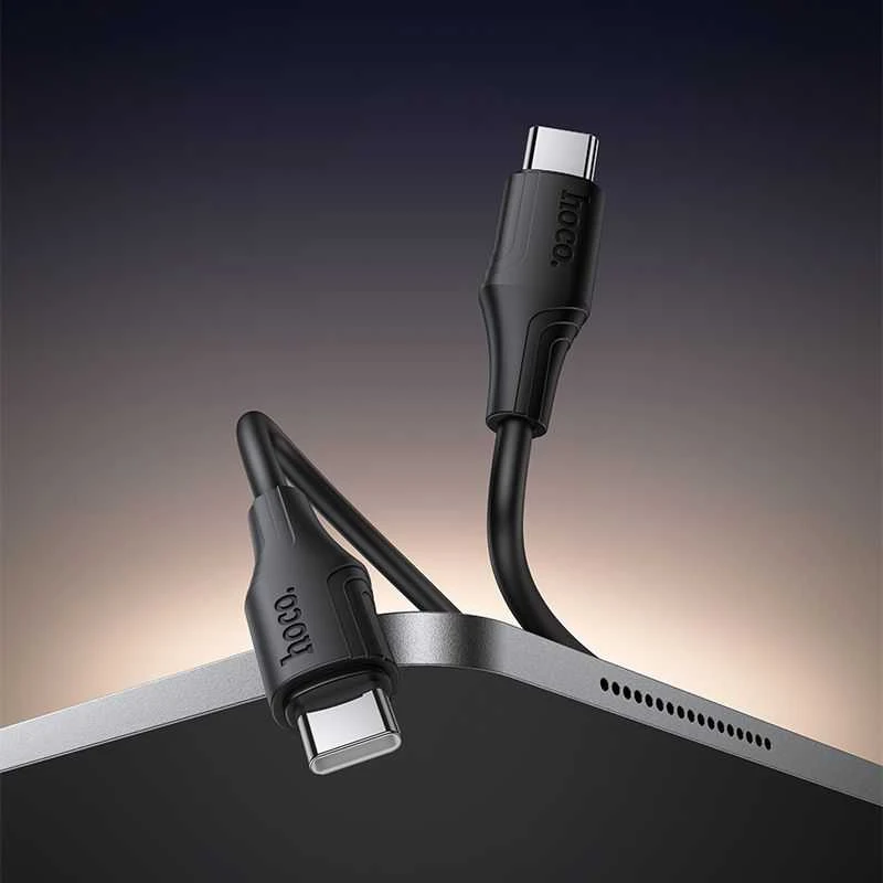 Silicone Cable USB C to USB C Hoco 3A 60W 1 m X124 juodas