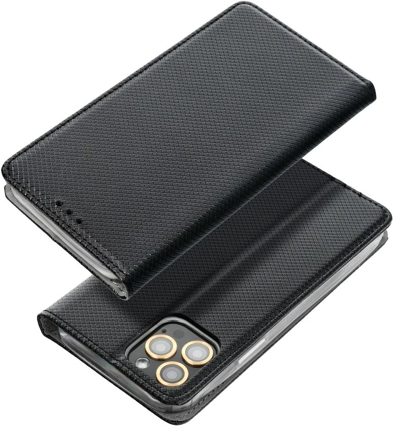 OEM „Flip“ dėklas, skirtas „Motorola G17 POWER“ – išmanusis dėklas su knygelės atvartu, juodos spalvos