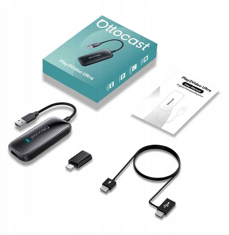 Belaidis automobilinis adapteris OTTOCAST Play2Video CA515-T juodas