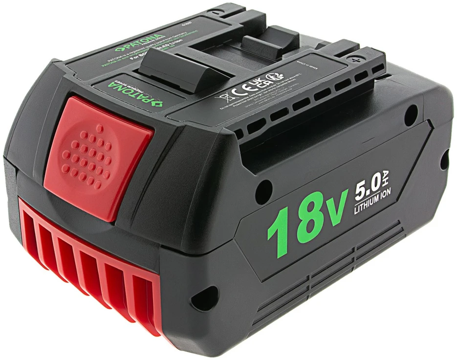 Akumuliatorius Li-Ion 18V 5Ah skirtas Bosch GBA180LED GSR 185-LI GSB 18V-65 PATONA